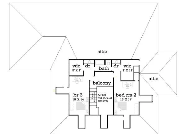 Upper level floor plan